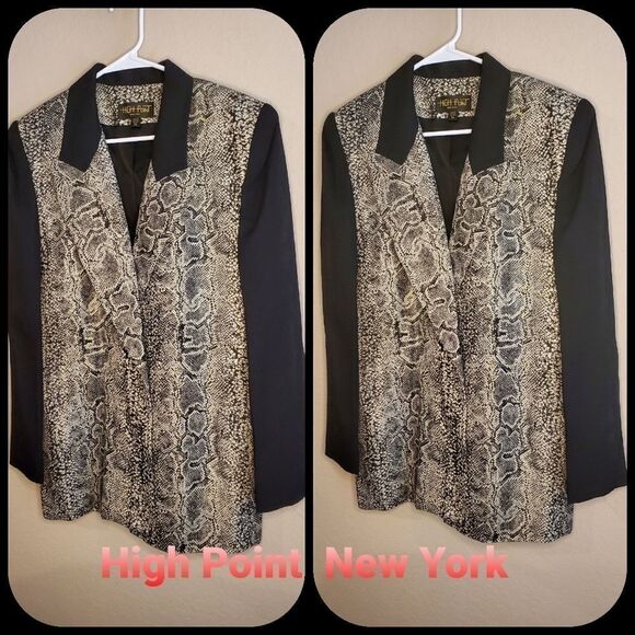 Womens  Blazer Gold Metallic Snake Print - Picture 1 of 9